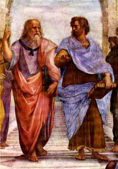 Платон и Аристотель в Афинской академии